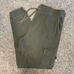 Faherty Knit Alpine Cargo Jogger Pants Men’s XL Olive Heather Organic Cotton